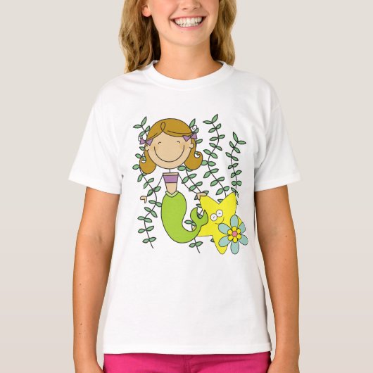 Bruine Haired Meermin T-shirt (Voorkant)