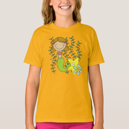 Bruine Haired Meermin T-shirt (Voorkant)