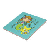 Bruine Haired Meermin Tegeltje (Zijkant)