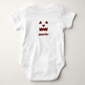 Bruine Halloween eng gezicht herfst voeg naam mode Romper (Achterkant)