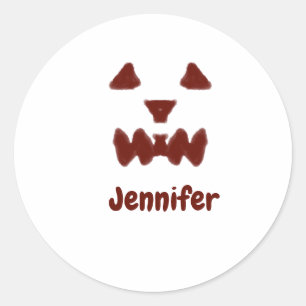 Bruine Halloween enge gezicht herfst toevoegen naa Ronde Sticker