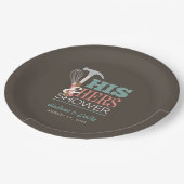 Bruine Hamer Whisk Handy Couple Douche Papieren Bordje (Gekanteld)