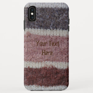 Bruine hand gebreide strepen armoedig chic  iPhone XS max hoesje