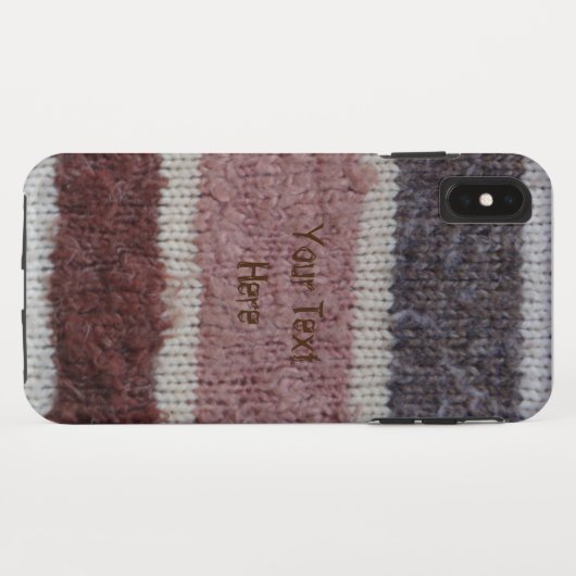 Bruine hand gebreide strepen armoedig chic  Case-Mate iPhone case (Achterkant (horizontaal))