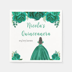 Bruine Haren Prinses Groen Bloemstuk Quinceanera Servet