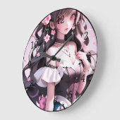 Bruine harige zeemeermin met roze bloemen in haar  grote klok (Hoek)