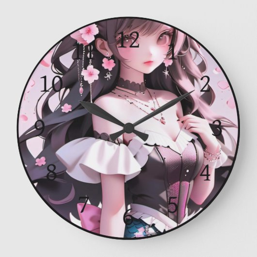 Bruine harige zeemeermin met roze bloemen in haar  grote klok (Voorkant)