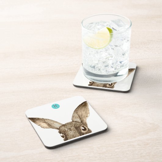 Bruine hars II-Onderzetters (6-set) Drankjes Onderzetter (Rechterzijde)