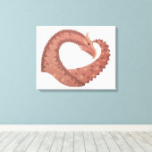 Bruine hartdraak op wit canvas afdruk (Insitu (Houten vloer))