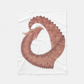 Bruine hartdraak op wit fleece deken (Voorkant)