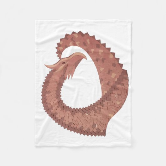 Bruine hartdraak op wit fleece deken (Voorkant)