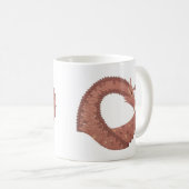 Bruine hartdraak op wit koffiemok (Voorkant rechts)