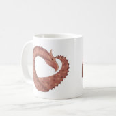 Bruine hartdraak op wit koffiemok (Voorkant links)