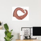 Bruine hartdraak op wit poster (Thuiskantoor)