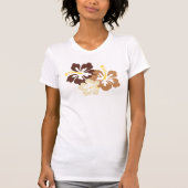 Bruine Hawaiiaanse bloemen T-shirt (Voorkant)