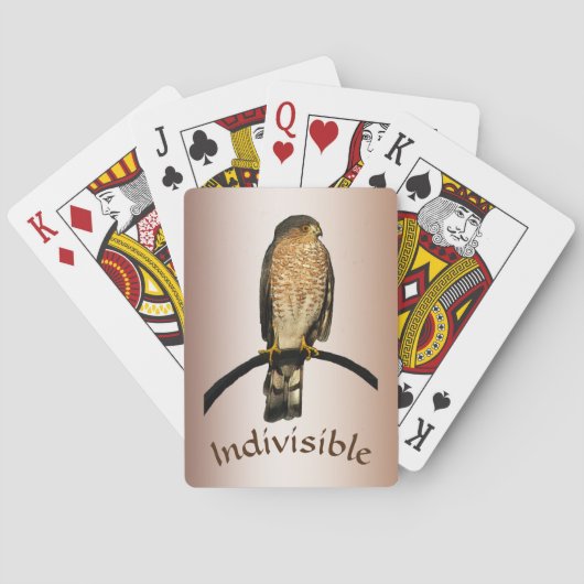 Bruine Hawk Indivisible Spellerkaarten Pokerkaarten (Achterkant)