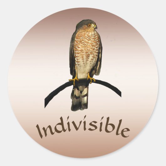 Bruine Hawk Indivisible Stickers (Voorkant)