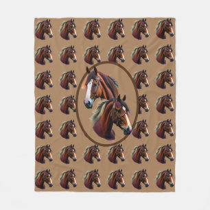 Bruine hengsten fleece deken