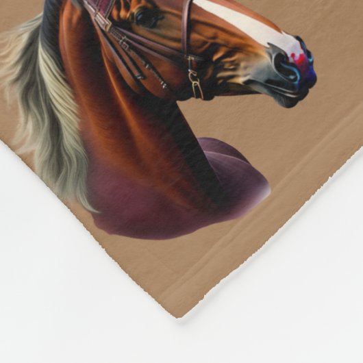 Bruine hengsten fleece deken (Hoek)