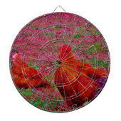 Bruine hennen in de Paarse gras Dartbord (Voorkant)