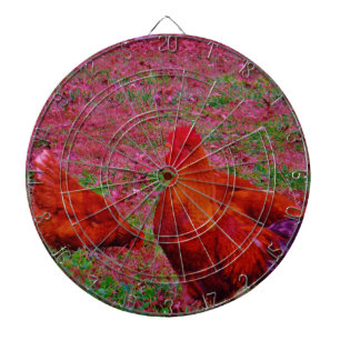 Bruine hennen in de Paarse gras Dartbord