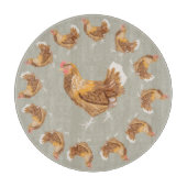 Bruine hennen snijplank (Voorkant)