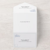 bruine heraldische bruine bruiloft all in one uitnodiging (Buitenkant)