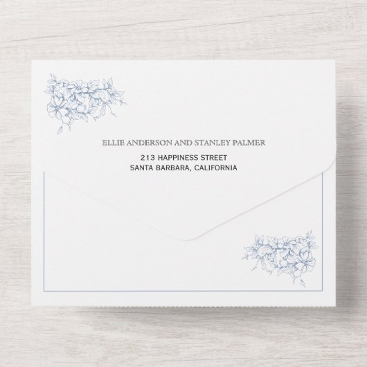  bruine heraldische bruine bruiloft all in one uitnodiging (Achterkant)