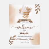 Bruine herfst bladeren kinderwagen baby jongen Aqi Acryl Bord (Voorkant)