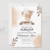 Bruine herfst bladeren kinderwagen baby jongen Aqi Kaart (Voorkant)