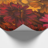 Bruine herfst bloemen cadeaupapier (Hoek)