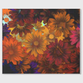 Bruine herfst bloemen cadeaupapier (Vlak)