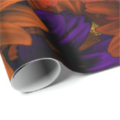Bruine herfst bloemen cadeaupapier (Rol Hoek)