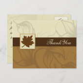 bruine herfst bruiloft Bedankt Briefkaart (Voorkant / Achterkant)