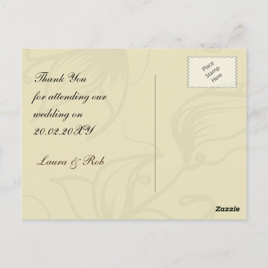 bruine herfst bruiloft Bedankt Briefkaart (Achterkant)