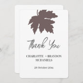 Bruine Herfst Esdoornblad Huwelijk Bedankt  (Voorkant / Achterkant)