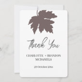 Bruine Herfst Esdoornblad Huwelijk Bedankt  (Voorkant)