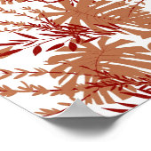 Bruine herfst Floral laat Y2K-patroon voorbijgaan Poster (Hoek)