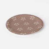 Bruine Herfst Flower Stripes Papieren Bordje (Gekanteld)