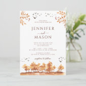 Bruine Herfst Herfst Landschapsboom bladeren bruil Kaart (Staand voorkant)