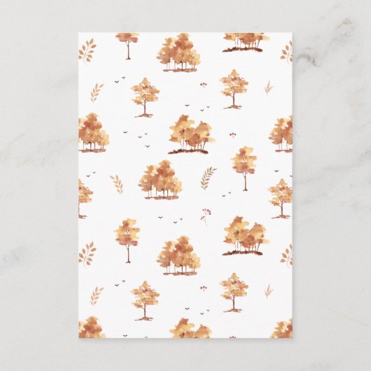 Bruine Herfst Herfstbomen Trouwdetails Kaarten (Achterkant)