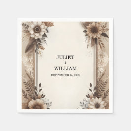 Bruine Herfst Houten Paperie Gerecycleerd Papier B Servet