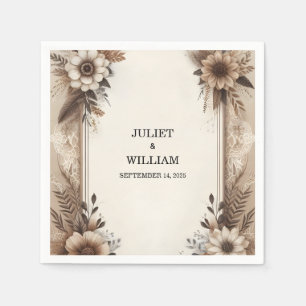 Bruine Herfst Houten Paperie Gerecycleerd Papier B Servet