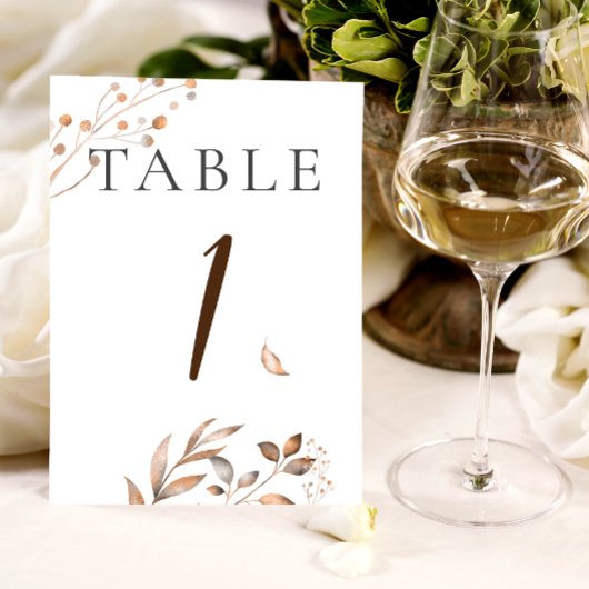 Bruine Herfst in liefde herfst gebladerte bruiloft Kaart