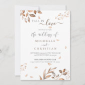 Bruine Herfst in liefde herfst gebladerte bruiloft Kaart (Voorkant)