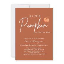 Bruine Herfst Kleine Pompoen Baby Shower