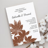 Bruine Herfst Leaf Stamp Couples Weduwen Shower Kaart