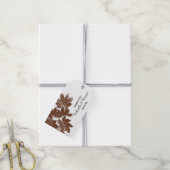 Bruine Herfst Leaf Stamp Weddenschap Hartelijk dan Cadeaulabel (Met Touw)