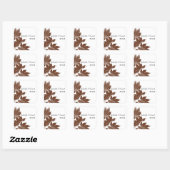 Bruine Herfst Leaf Stamp Wedding Envelope Seal Vierkante Sticker (Vel)