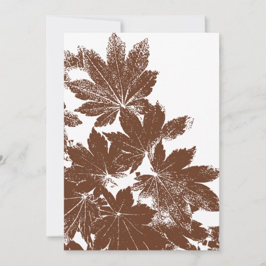 Bruine Herfst Leaf Stamp Wedding Save the Date (Achterkant)